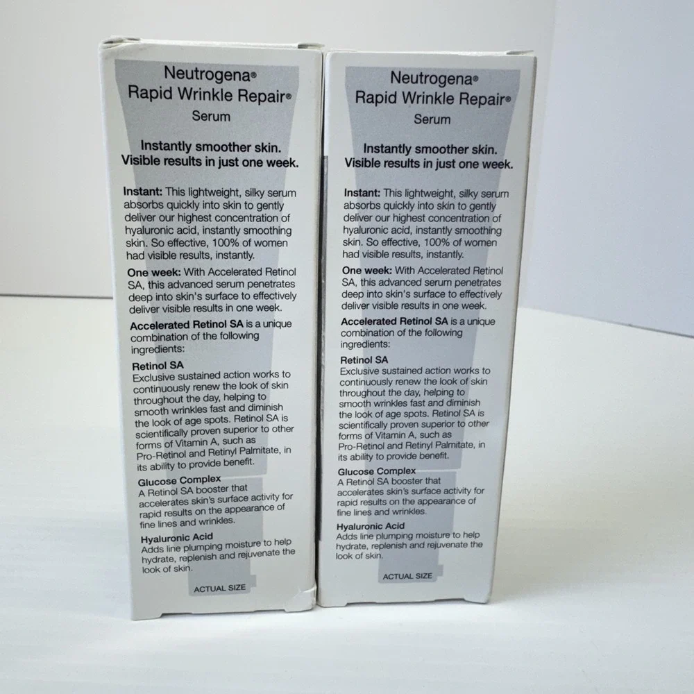2 Neutrogena Rapid Wrinkle Repair Retinol Serum Wrinkles 1 fl Oz Lot